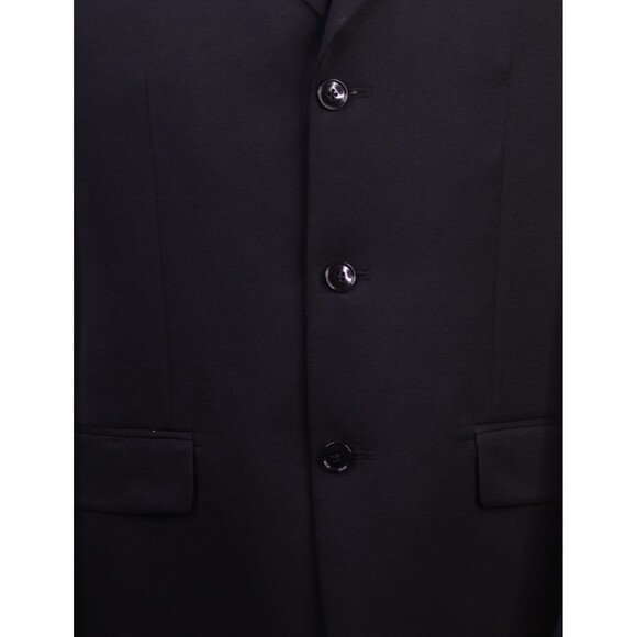 Jones New York 37R Black Solid Wool Three Button Sport Coat Blazer Jacket - Picture 7 of 13